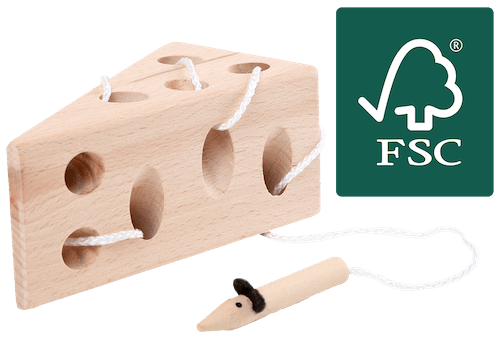 Fädelspiel Käse und Maus